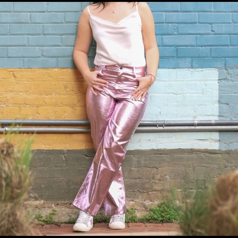 Buddy Love Shimmering Pink Flare Pants